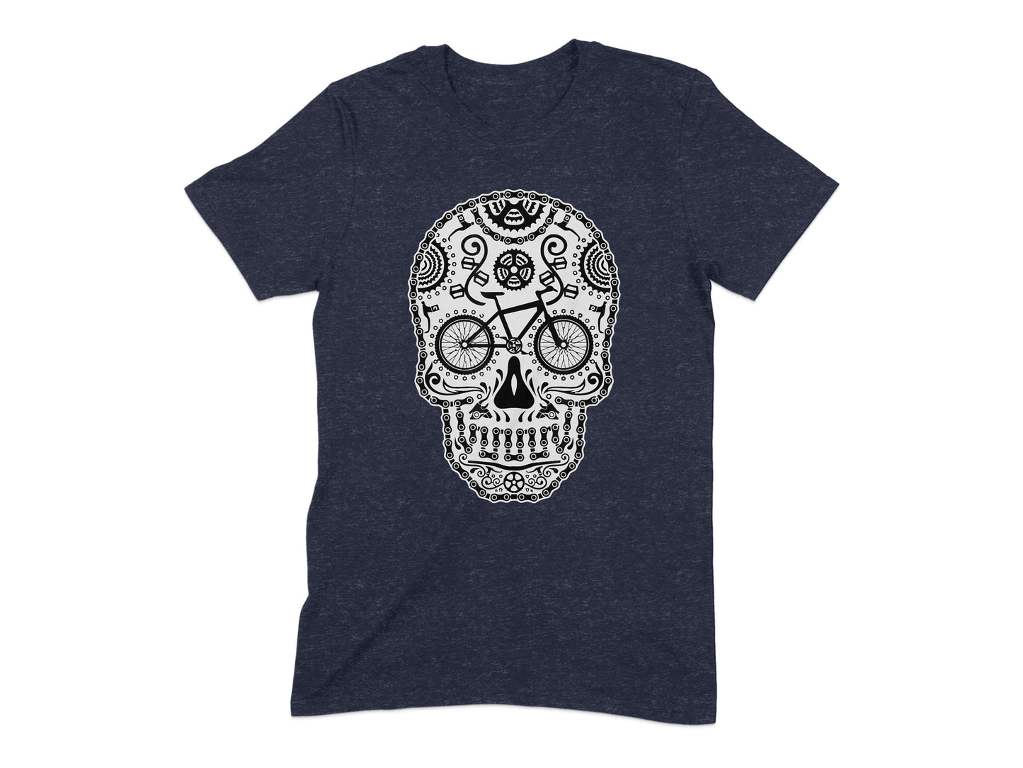 Intricate Skull with Bicycle Graphic T-shirt product