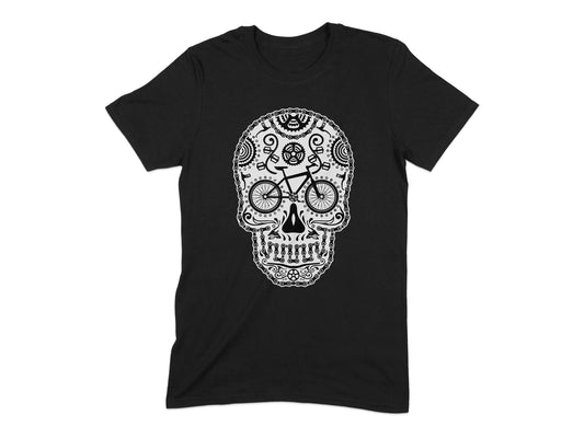 Unique Skull with Bike Design Graphic T-Shirt product