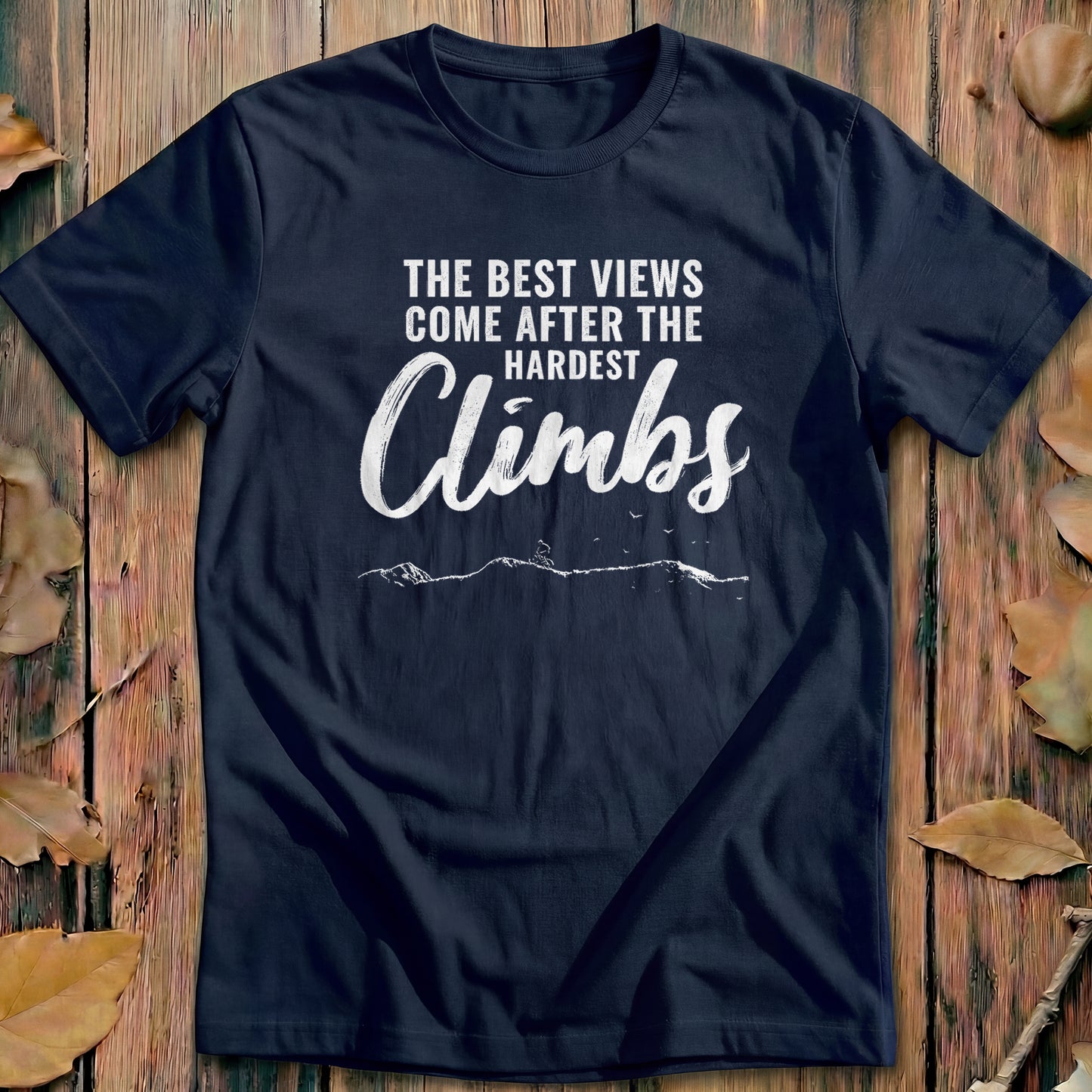Best Views Hardest Climbs Heritage Cycling T-Shirt