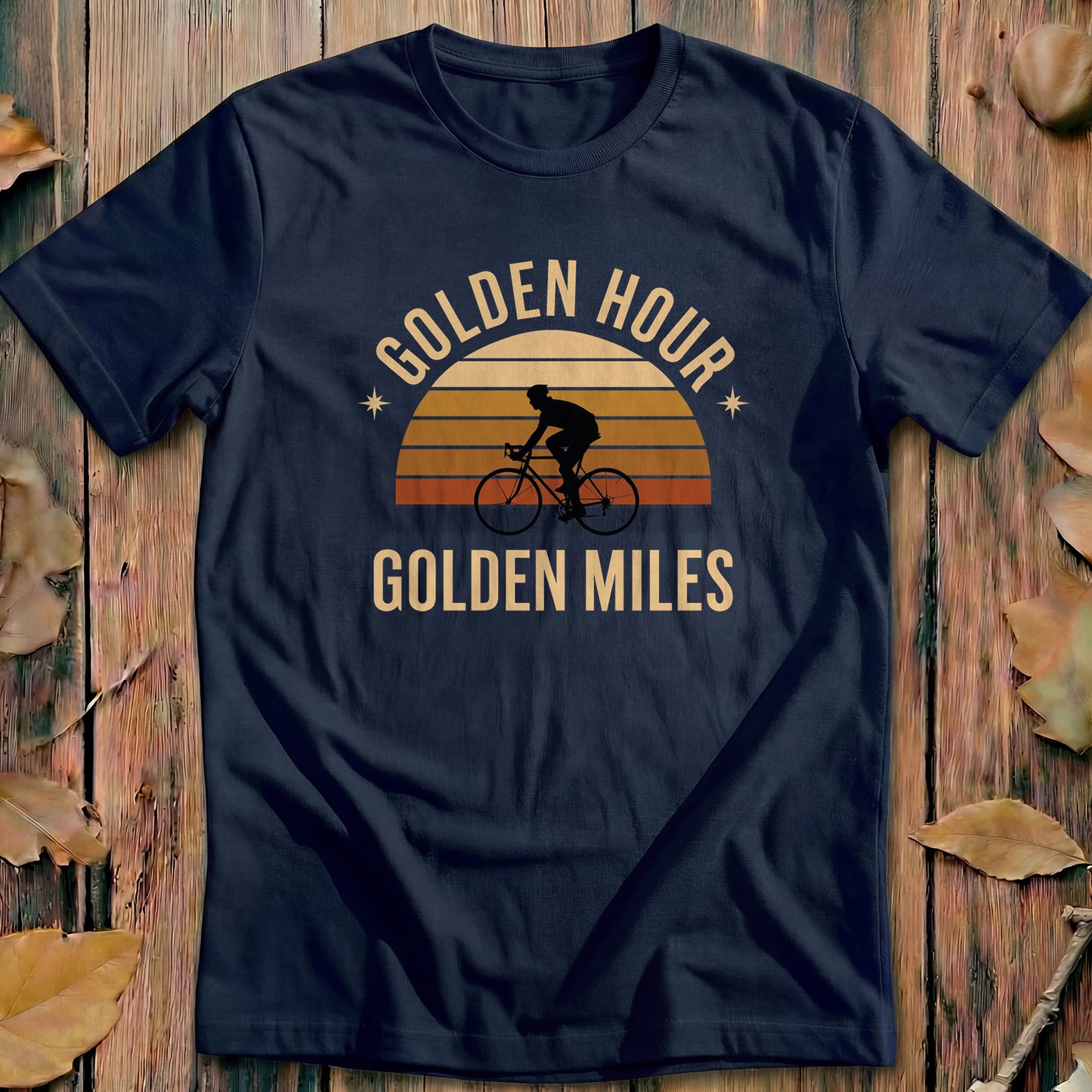 Golden Hour Golden Miles Heritage Cycling T-Shirt