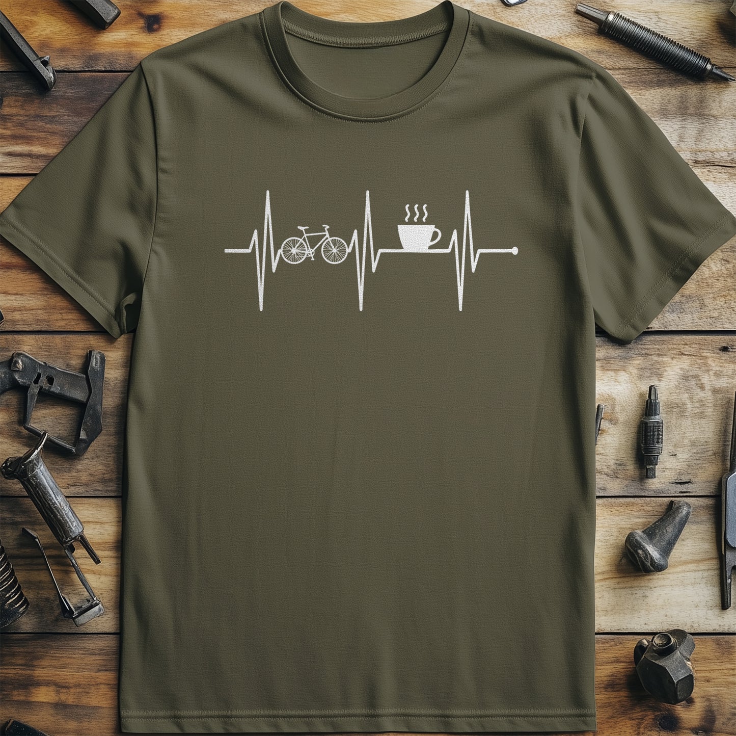 Mens Bike coffee T Shirt