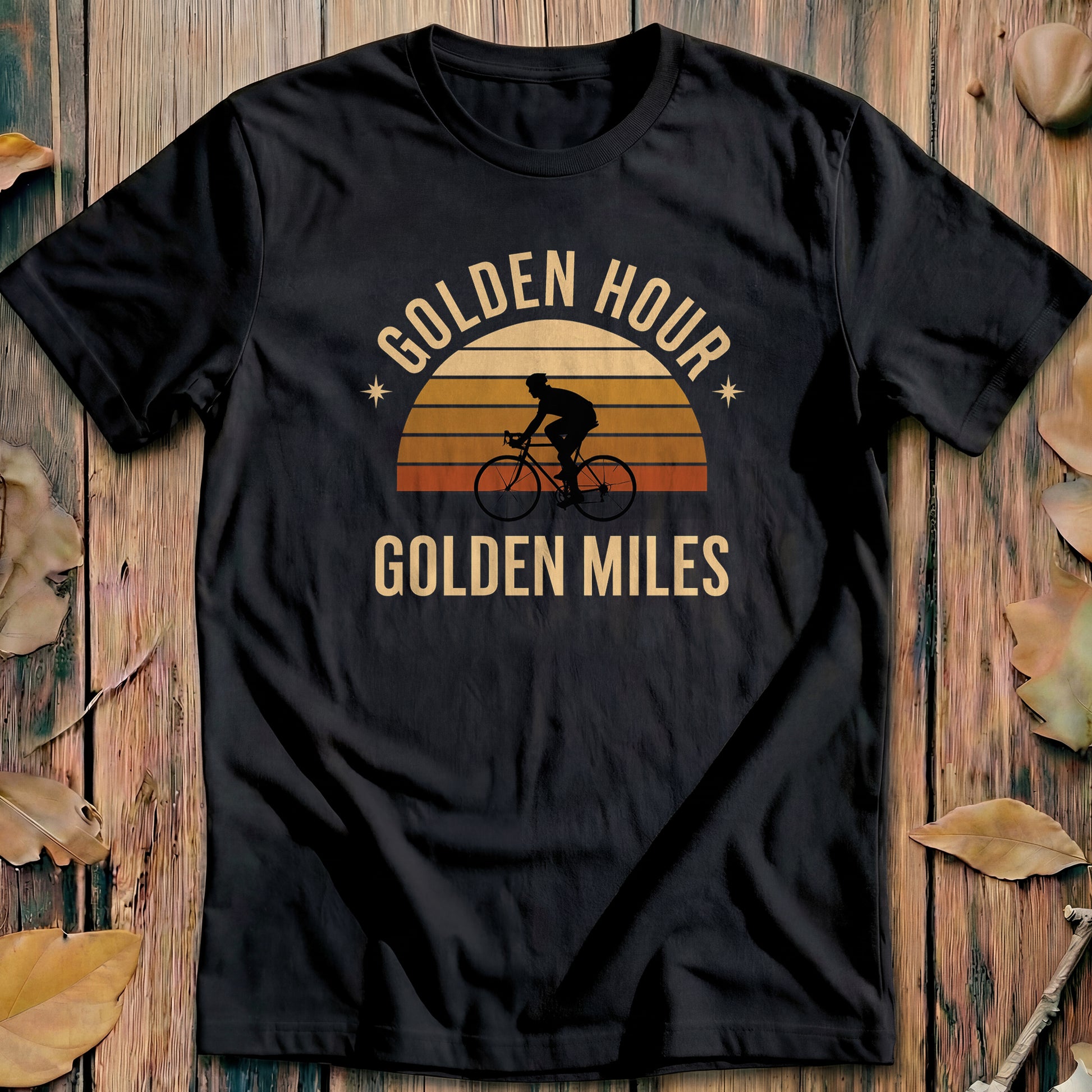 Golden Hour Golden Miles Heritage Cycling T-Shirt