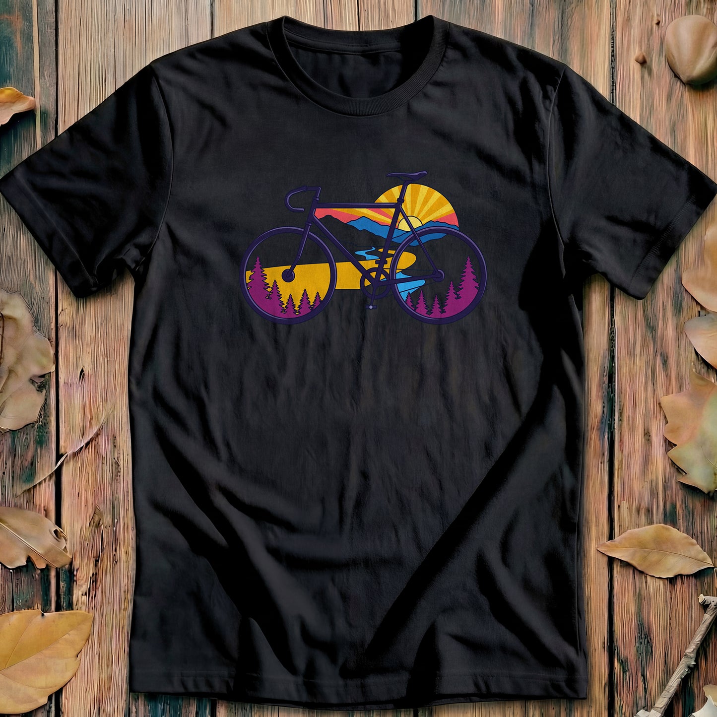 Scenic Route Bike Landscape Cycling T-Shirt