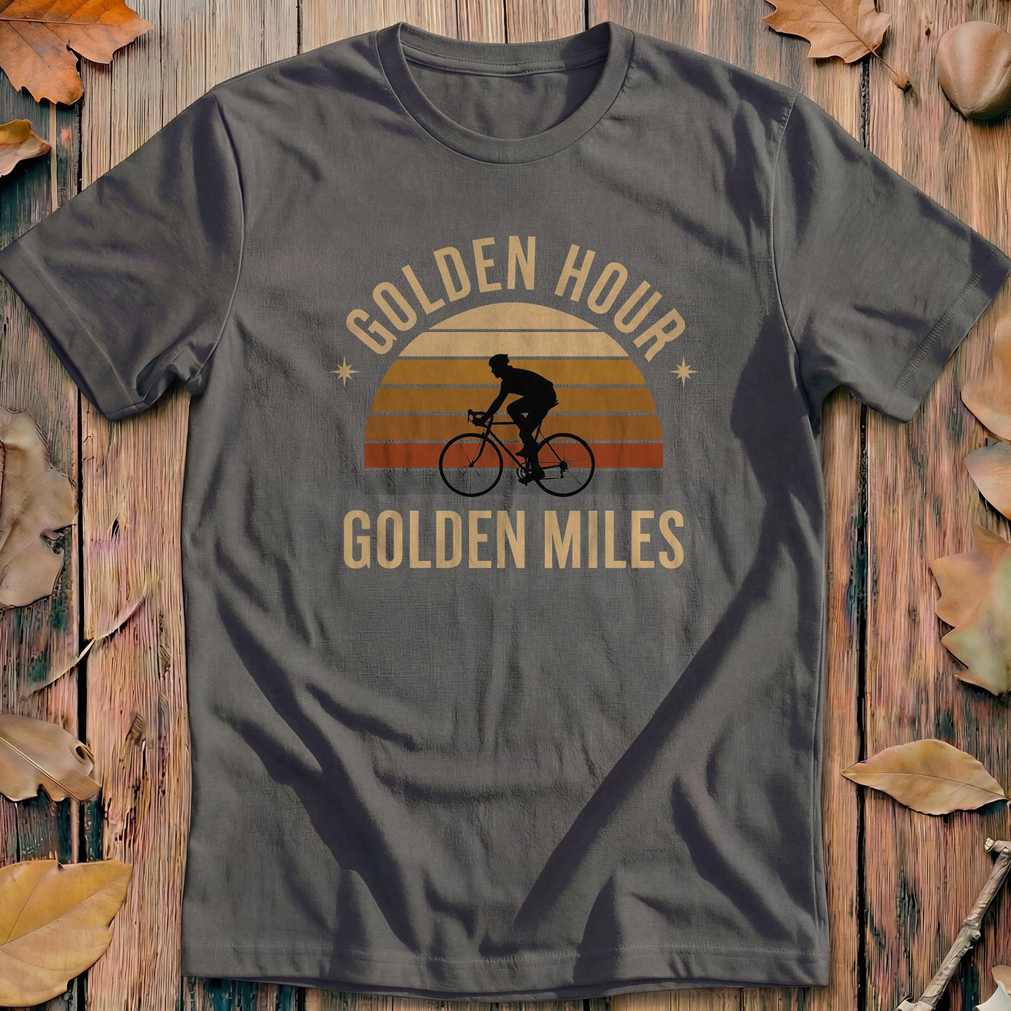 Golden Hour Golden Miles Heritage Cycling T-Shirt