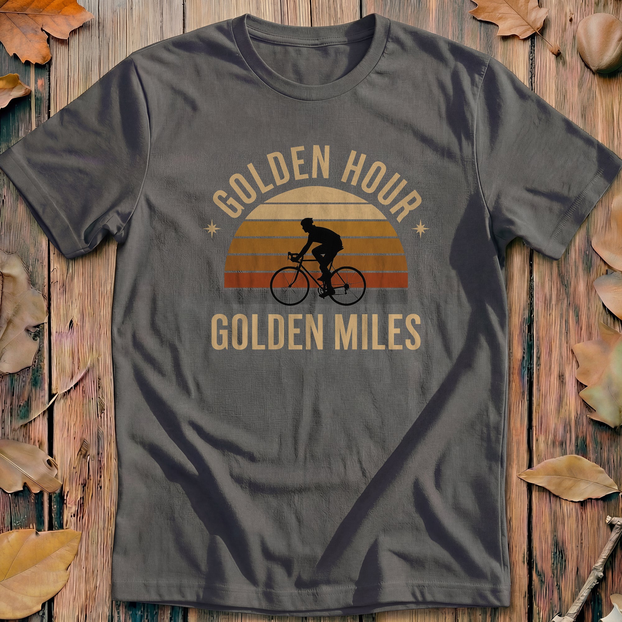 Golden Hour Golden Miles Heritage Cycling T-Shirt