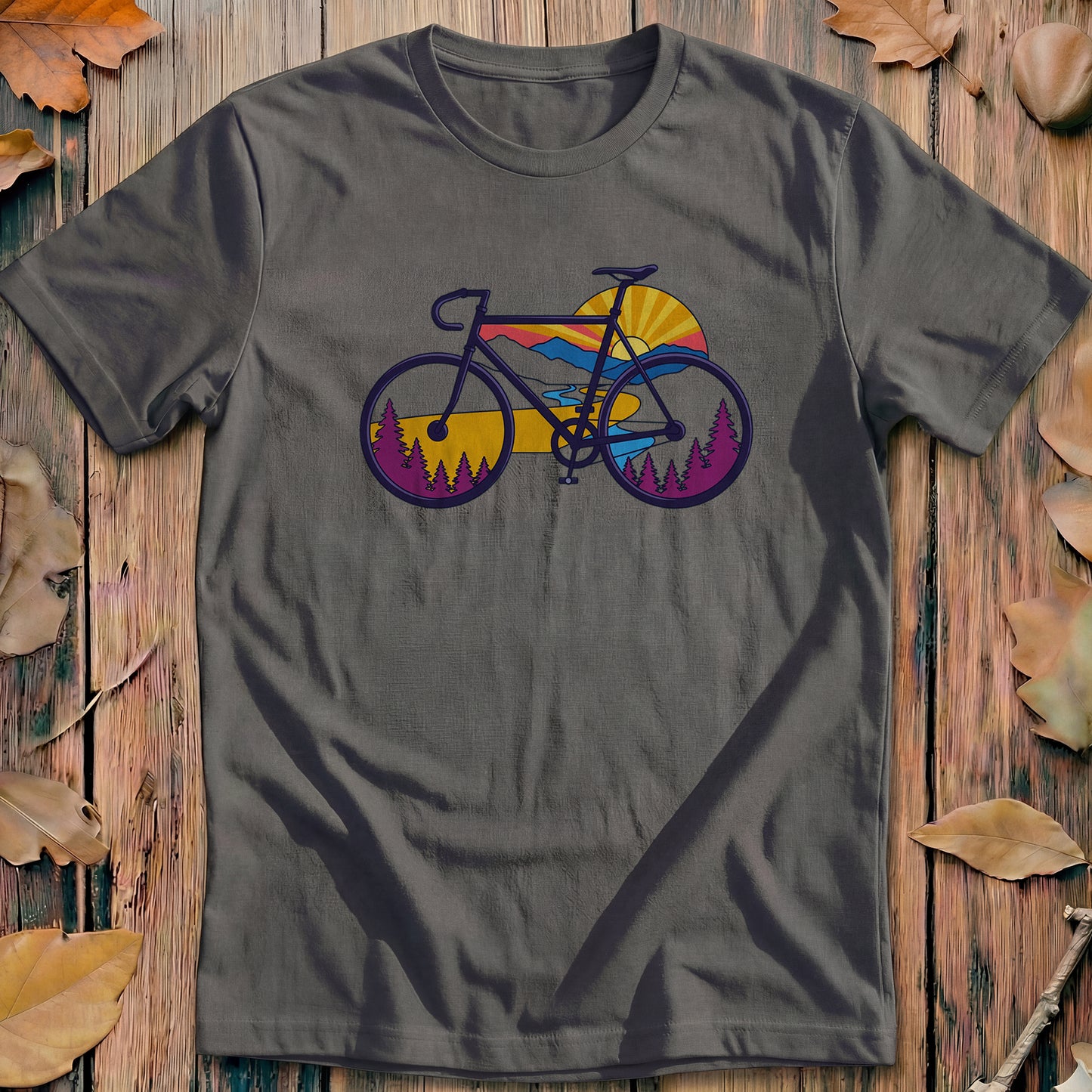 Scenic Route Bike Landscape Cycling T-Shirt