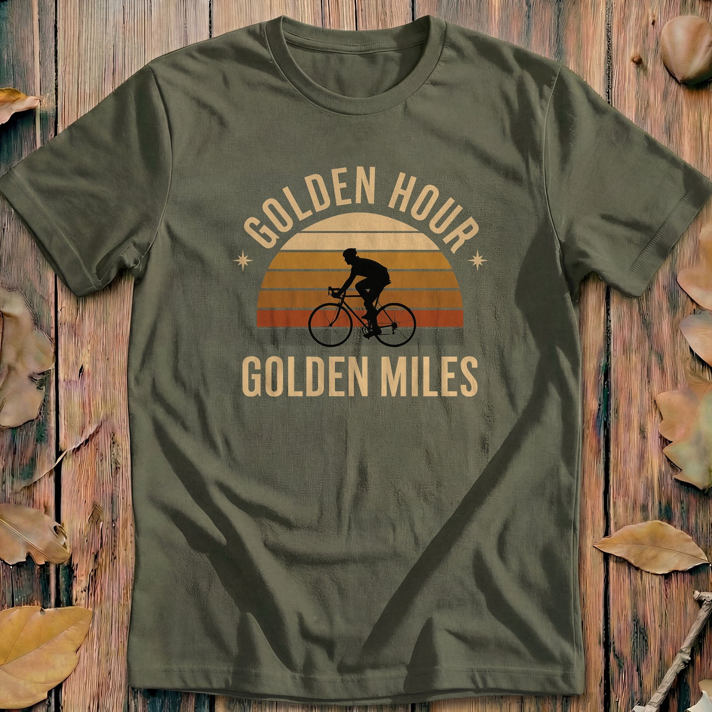 Golden Hour Golden Miles Heritage Cycling T-Shirt