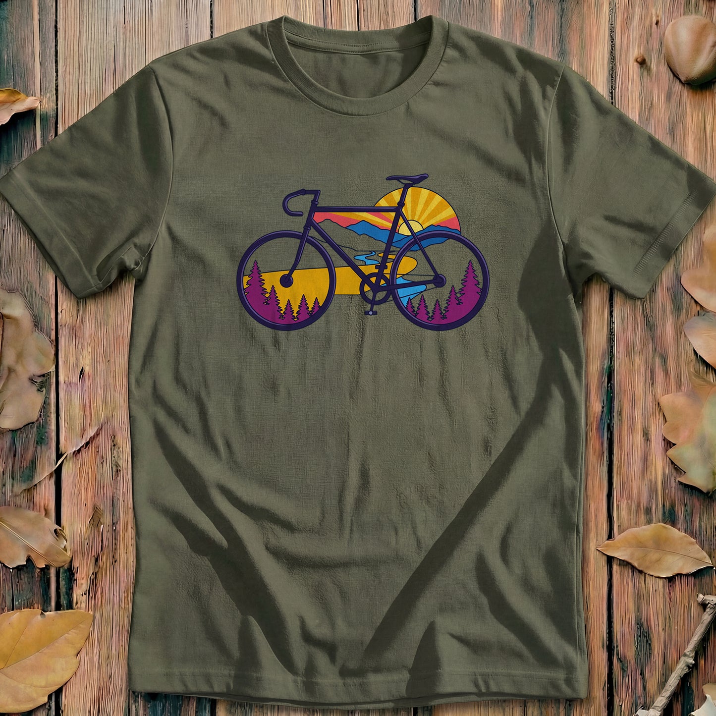 Scenic Route Bike Landscape Cycling T-Shirt