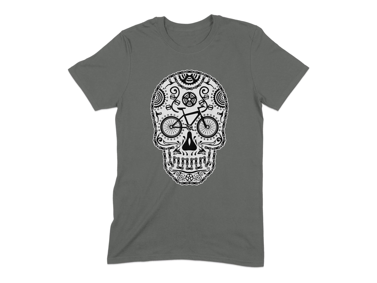 Intricate Skull with Bicycle Graphic T-Shirt product