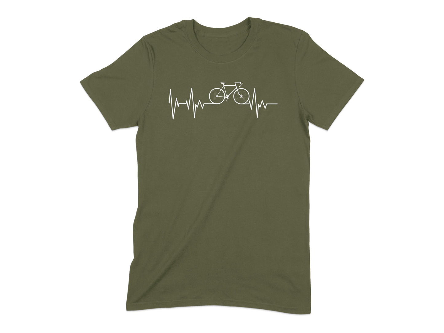 Heartbeat Bicycle Design Graphic T-Shirt product type