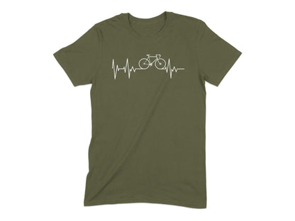 Heartbeat Bicycle Design Graphic T-Shirt product type