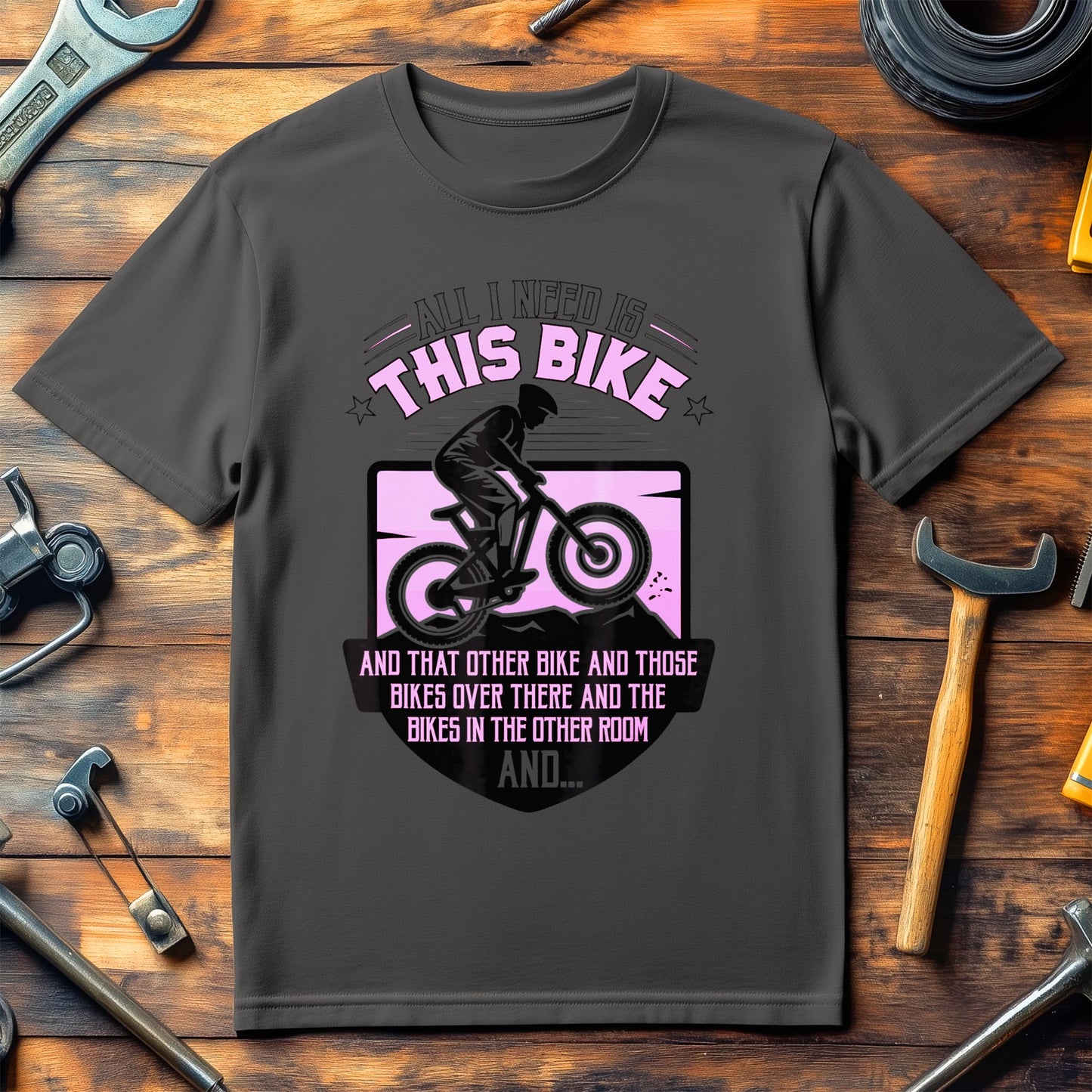 All I Need Is This Bike Graphic Printed T-shirt product