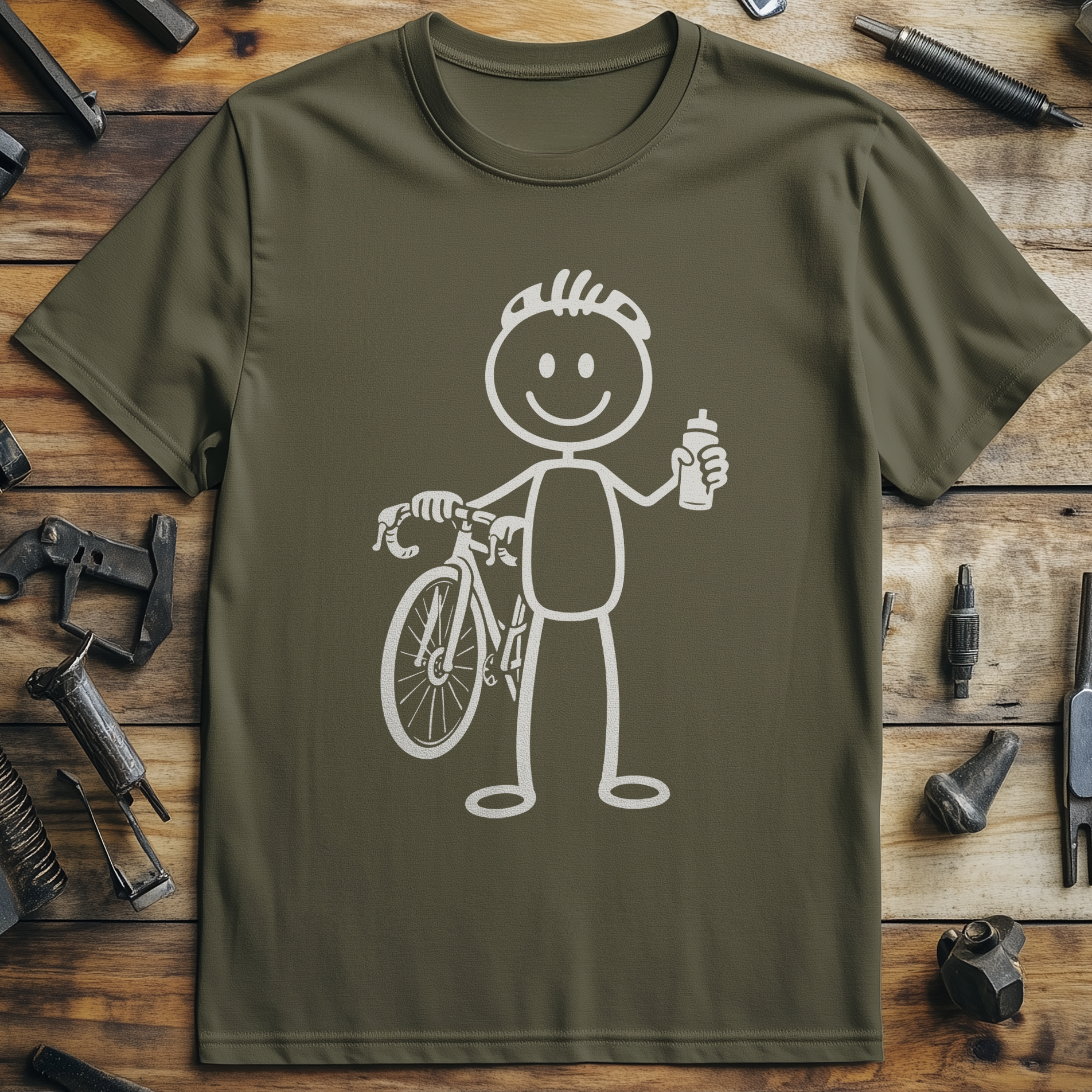 HAPPY CYCLIST STICKMAN 026 T Shirt US