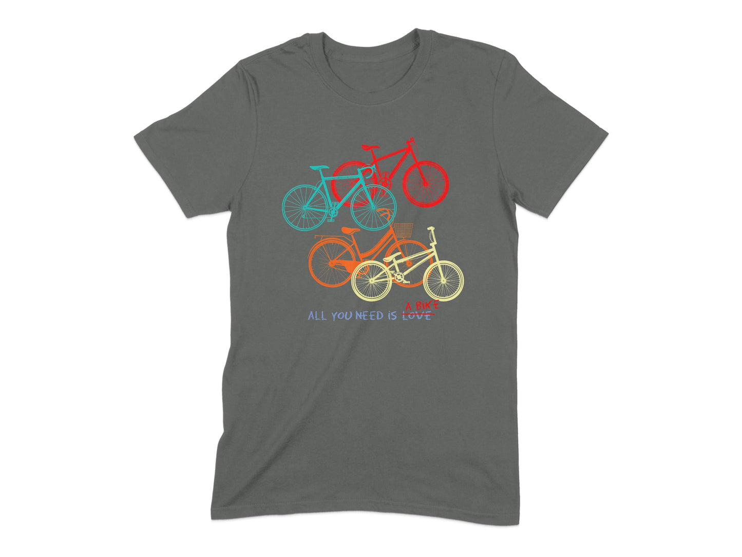 Colorful Bicycles with All You Need Is Love T-Shirt product