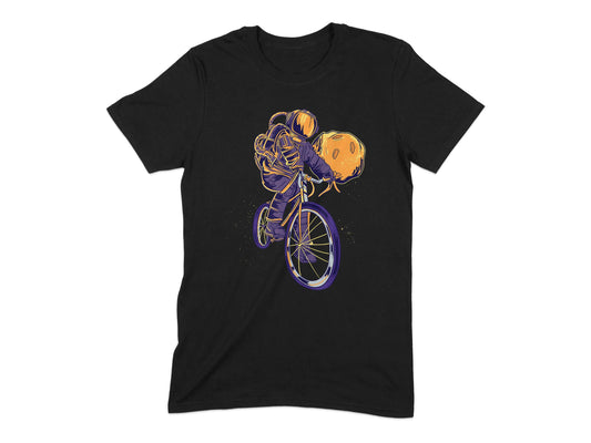 Astronaut Riding Bicycle Graphic Tee Shirt product