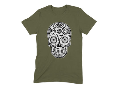 Unique Cycling Sugar Skull Design T-Shirt product type