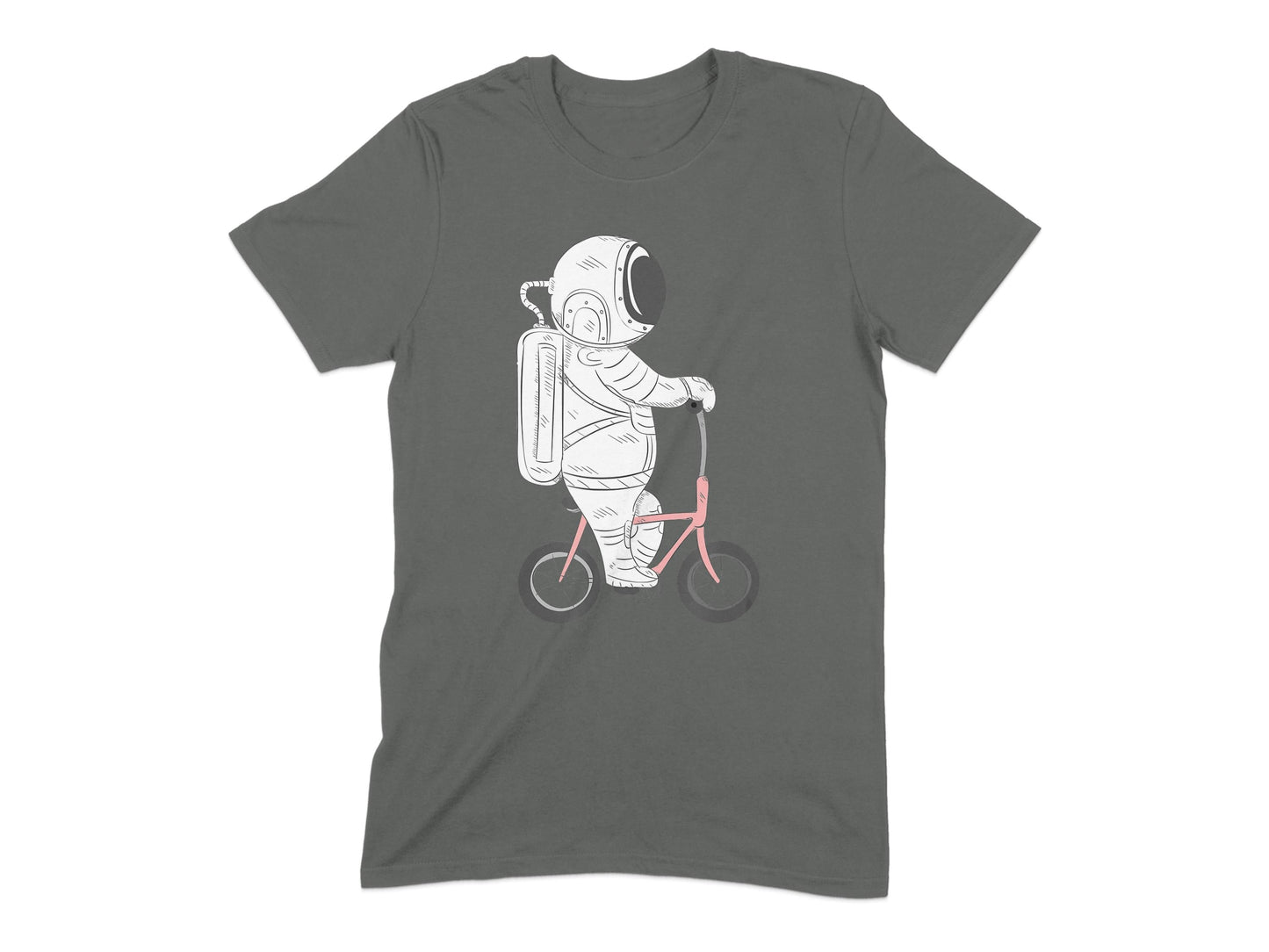 Astronaut Riding Bike Graphic Tee Unique T-shirt product